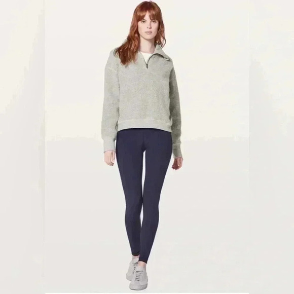 Lululemon stand out Sherpa half zip grey sweater Size 4 - Picture 3 of 7